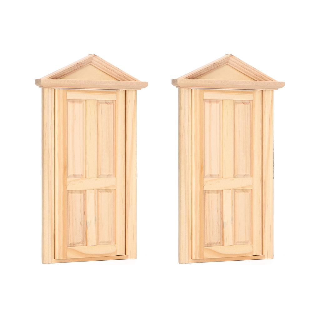 2 шт. Миниатюрная дверь для кукольного домика 1:12 Масштаб 1: 16 масштабная мебель DIY кукольный домик мини деревянная дверь для