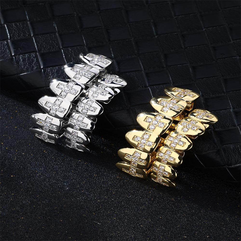 Fashion Full CZ Stone Rhinestone Braces Zircon Teeth Cap Brace For Women Men Top Bottom Dental Grills Personalized Body Jewelry