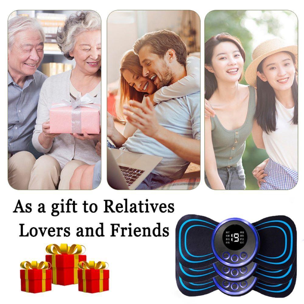 8 режимов, 19 передач, электрический импульсный массажер для шеи, мини-инструмент для облегчения боли в мышцах шейной спины, плеч, ног, массаж тела, стимулятор, терапия, расслабление