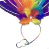 Carnival Feather Headdress Dance Headpiece Colorful Hair Hoop Mardi Gras Headband Headwear for Fancy