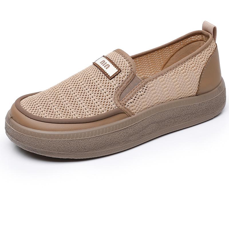 Summer New Women's Shoes Platform-soled Lightweight Casual Shoes Single Shoes Fashionable Versatile Breathable Non-slip One-pedal Women's Shoes