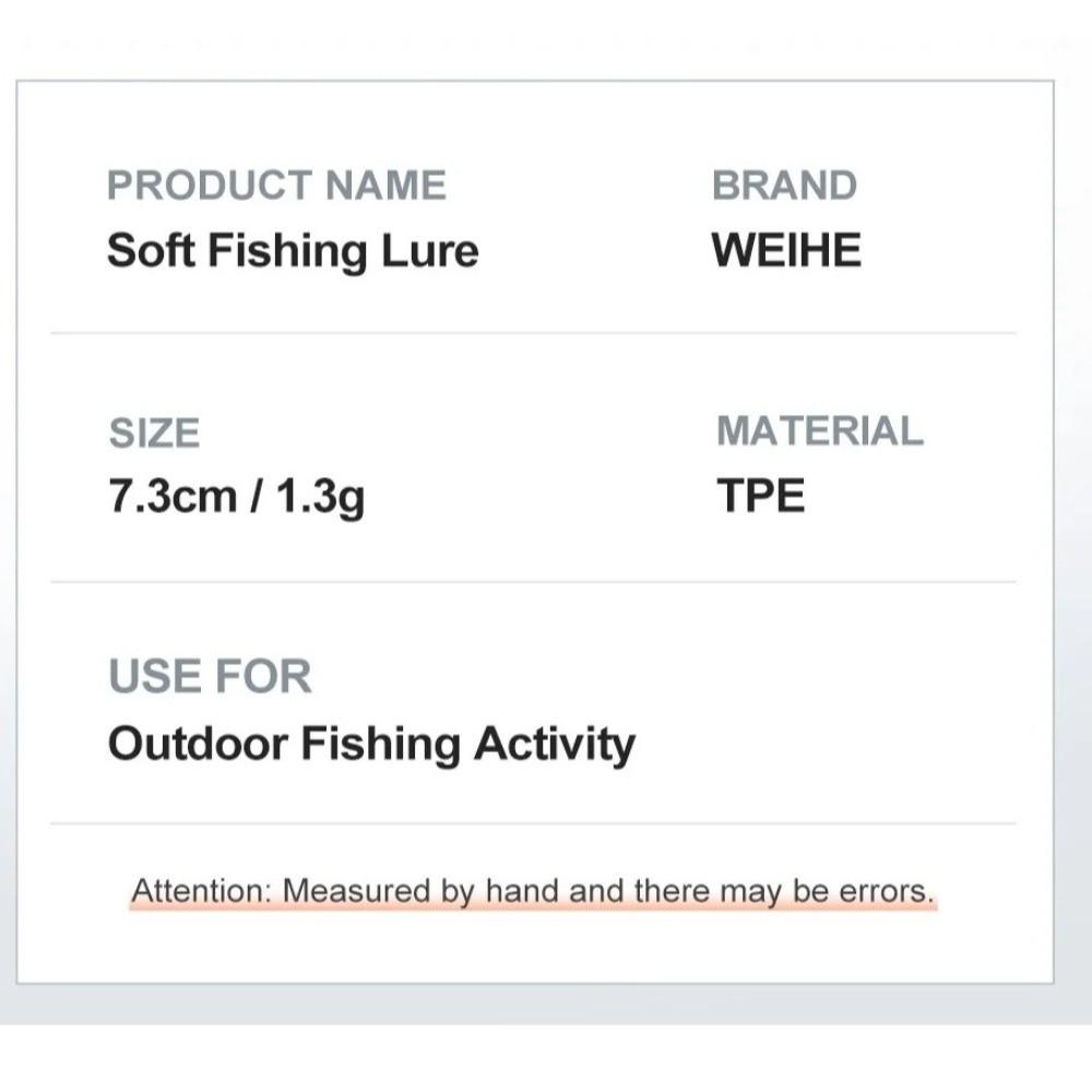 20pcs 7.3cm/1.3g Fishing Lure Laser Glitter Temptation Swimming Alien Worm Soft TPE Material Artificial Lures Sport Fishing