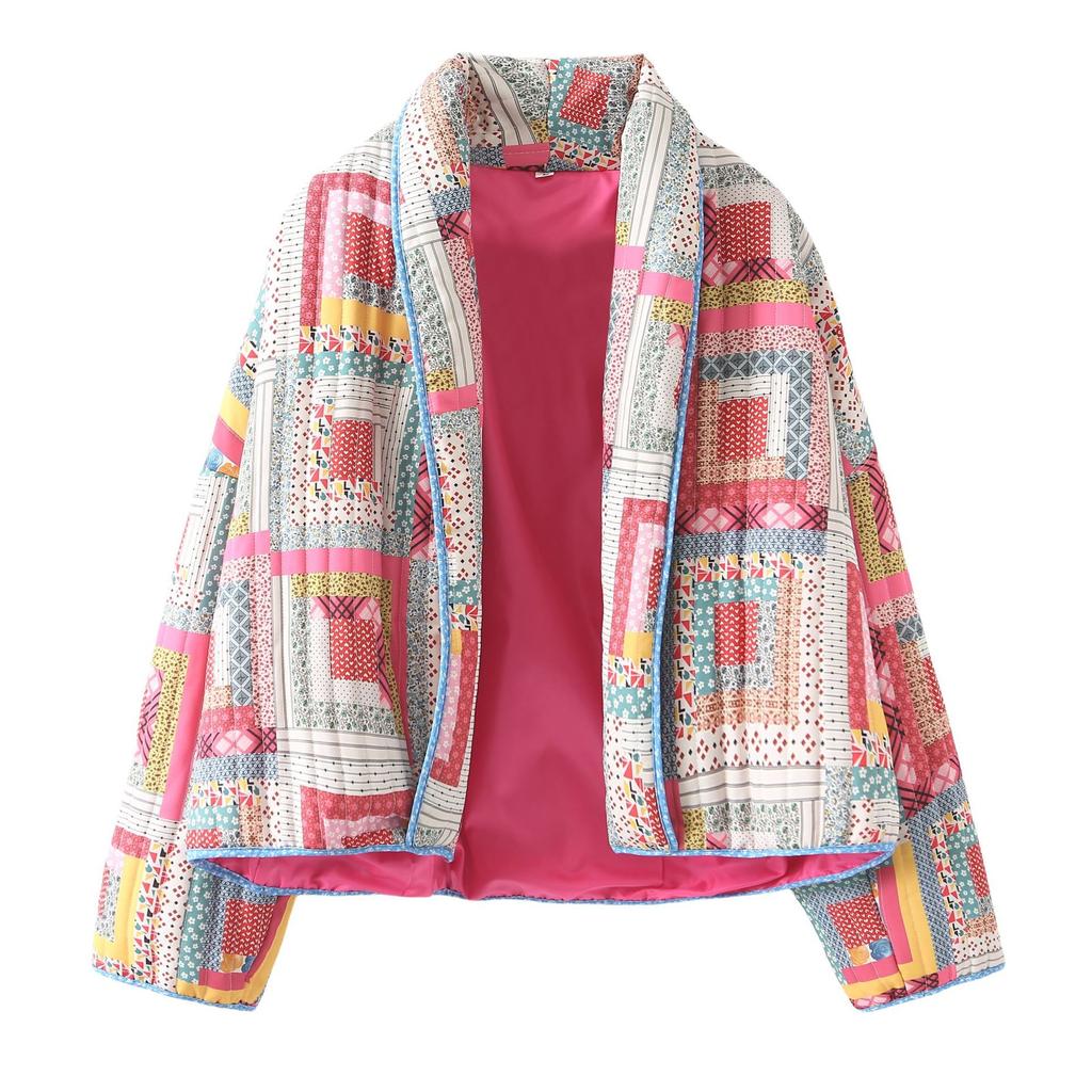 Женская модная куртка, осенняя стеганая хлопковая куртка, этническая хлопковая куртка, хлопковая одежда, винтажный кардиган