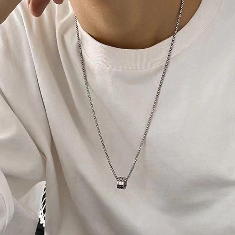 Новое мужское ожерелье, круглое ожерелье из титановой стали, женское ожерелье Джокер, длинная цепочка для свитера
