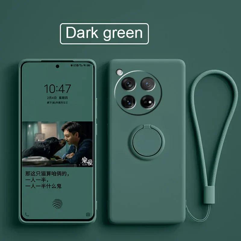 Чехол для OnePlus 13 12 Чехлы Жидкий Силикон Кольцо Подставка Телефон Чехол Коке для OnePlus 1+12 13 Чехол Противоударный Бампер Задняя Крышка Funda