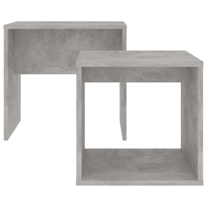 VidaXL Ensemble de table basse Gris béton 48x30x45 cm Bois ingénierie 802889