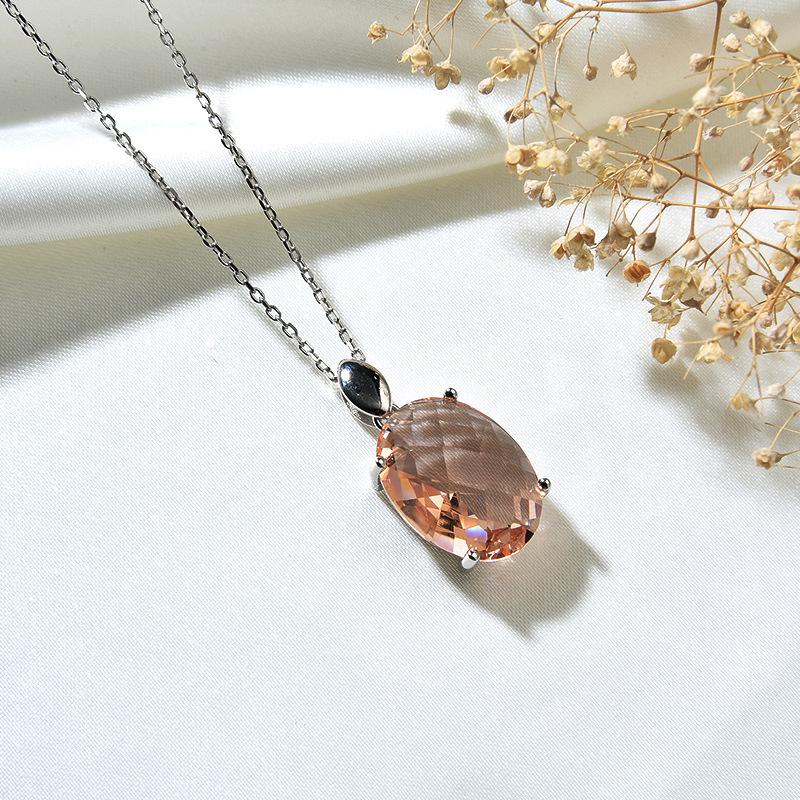 S925 Серебро Инкрустация Драгоценными Камнями Темперамент Простой Женский Комплект Ювелирных Изделий Цвет Серьги С Кристаллами Кольцо Ожерелье Ювелирные Изделия