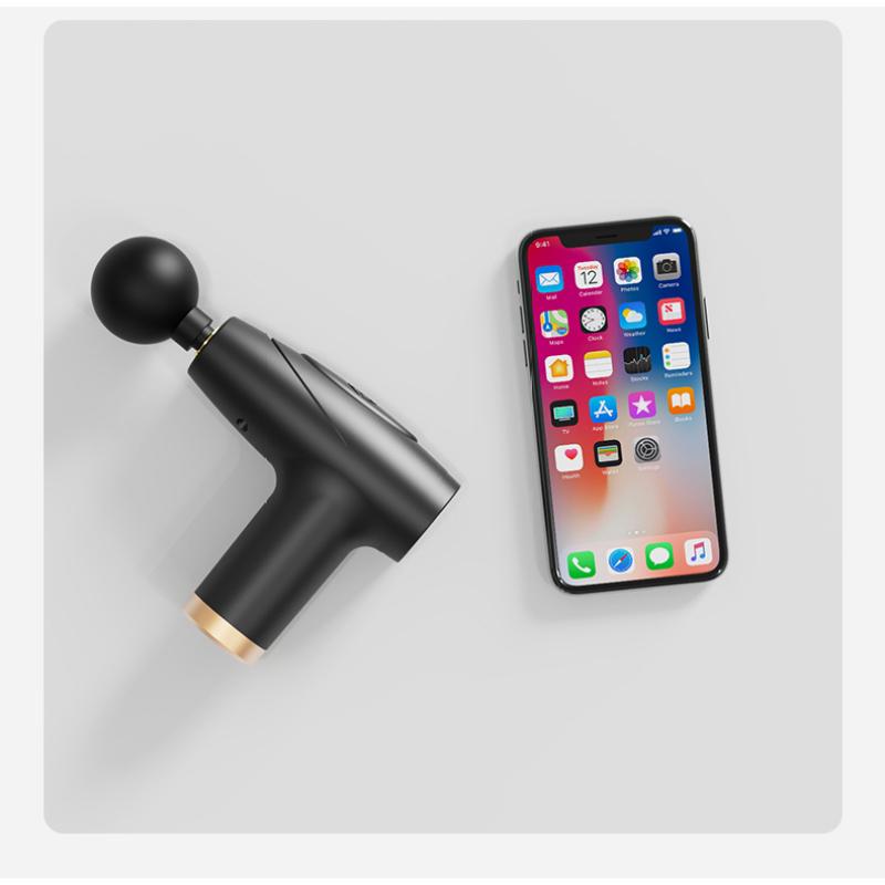Black 4 Types Of Massage Heads Mini Fascia Gun Multi-Level Massage Gun Muscle Relaxation Massage Equipment Portable Vibration Massager