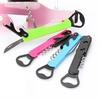 Multifunction Wine Opener Beer Bottle Cap Opener Corkscrew Stainless Steel Metal with Plastic Handle