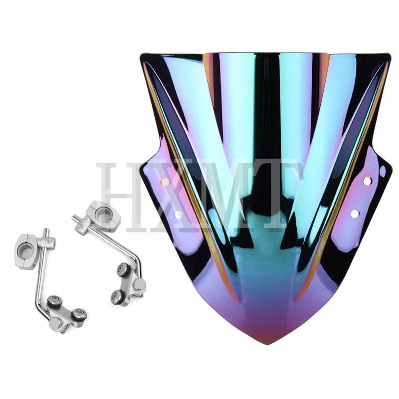 Motorcycle Windshield Windscreen With adjustable bracket Wind Screen For Yamaha MT125 FZ1 FZ6 FZ8 FZ8N XJ6 MT-01 MT03 MT09 MT07