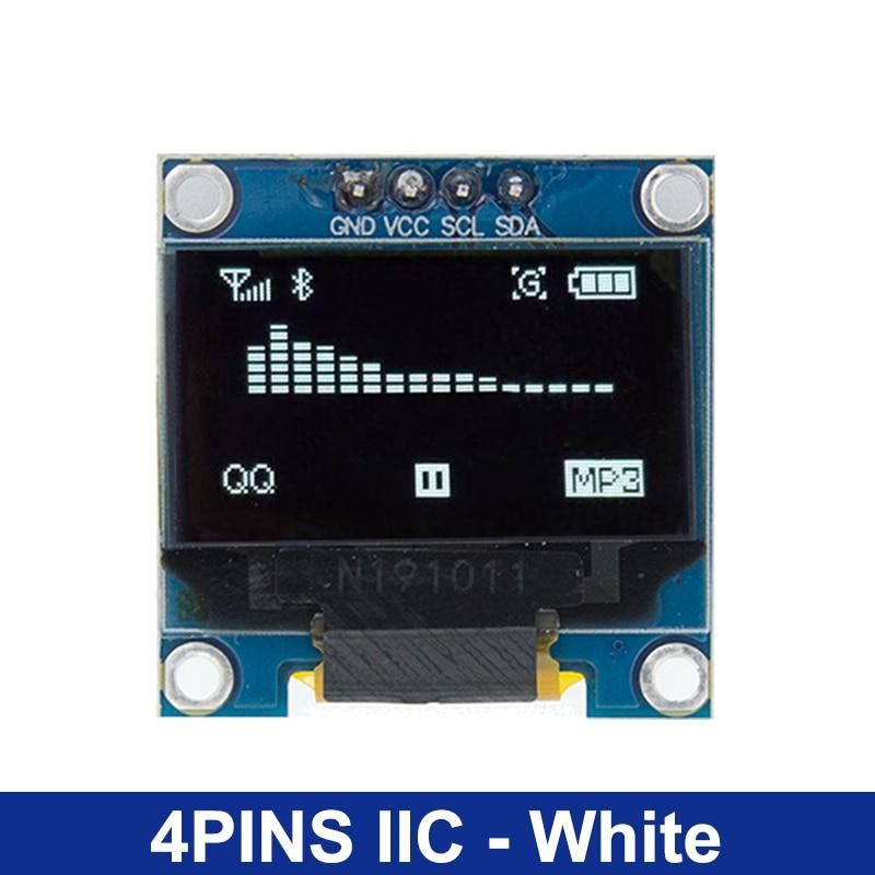 0.96 Inch IIC SPI Serial 7/4Pin White/Blue/Yellow Blue/Yellow OLED Display Module SSD1306 12864 LCD Screen Board for Arduino