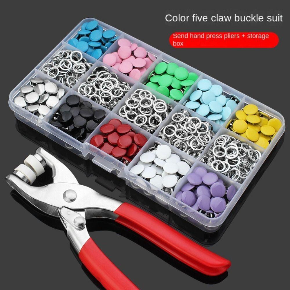 100Pcs Thickened Snap Five Claw Buckle Clamp Set Metal Buttons Press Button Studs Kits Shoes