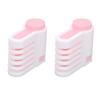 2Pcs MultiFunctional DIY Cake Bread Cutter Slicing Guide Tool Home Kitchen Accessory(White and Pink
