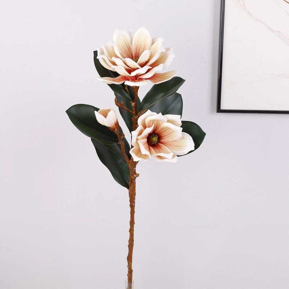 Real Touch Artificial Magnolia Flower Large Faux Magnolia Branch Home Decoration