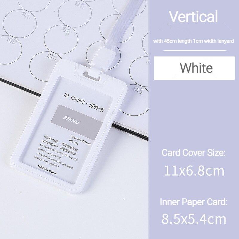 Double-sided, Staff Work Card Cover, Pass Access Card Holder, Name Badge Holder, ID Tag, Bus Card Sleeve, with Lanyard