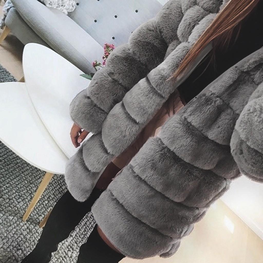 Женское модное роскошное искусственное пальто с капюшоном, осенне-зимнее теплое пальто