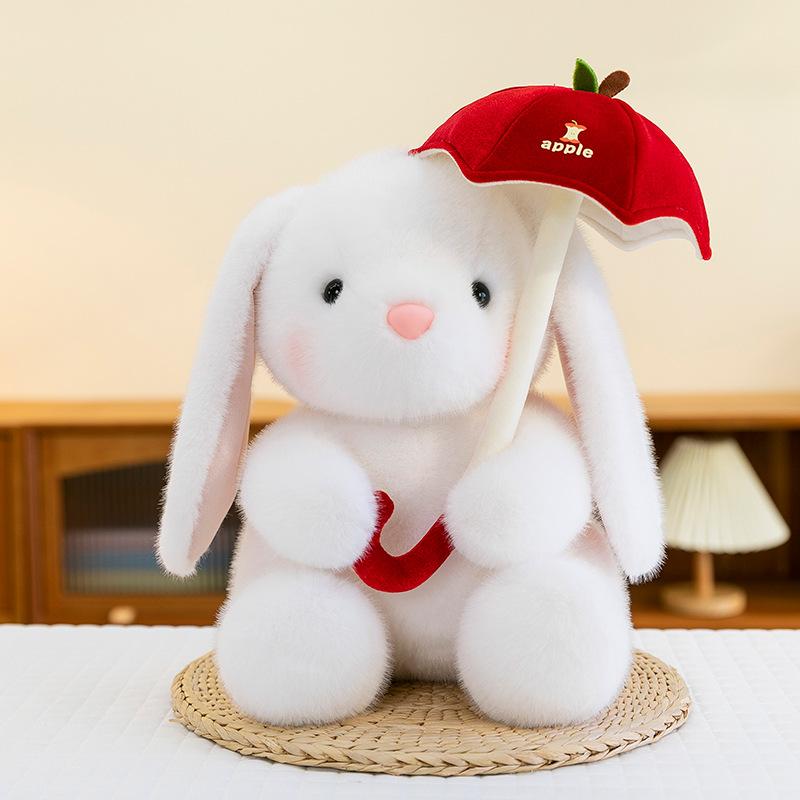 Cute Rose Rabbit Doll Plush Toy Doll Cute Rabbit for Girls and Children Soothing Doll Gift