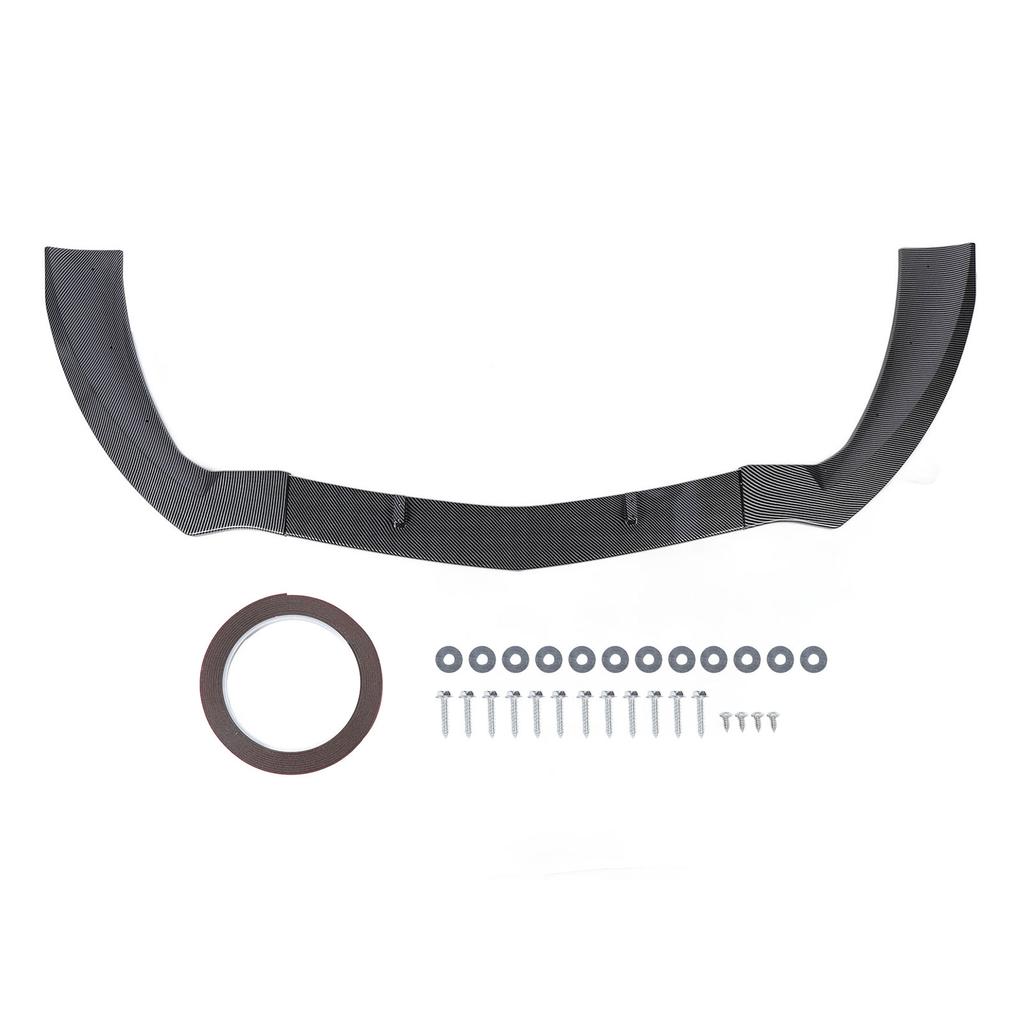 Front Bumper Lip Spoiler 3 Section Type Impact Resistant Upgrade Racing Look Bumper Lip Splitter Body Kit for CLA Class