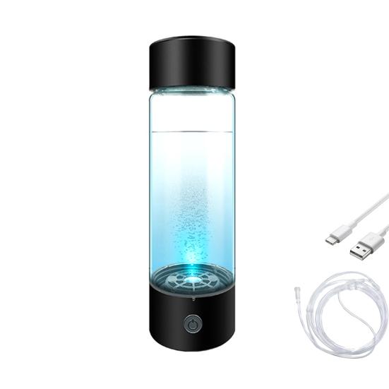 Portable Hydrogen Rich Water Cup Leak-proof Transparent Glass Water Bottle Hydrogen & Oxygen Separation Smart Water Kettle for Outdoor Travel