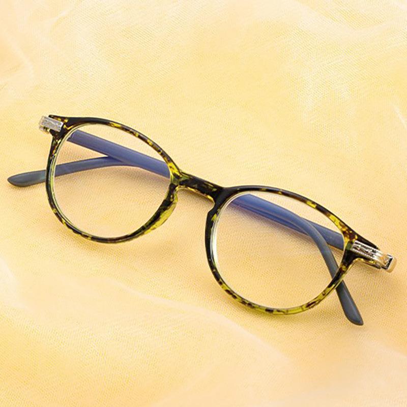1915 Anti-Blue Glasses Women'S Retro Oval Frame Ultra-Light High Definition Reading Glasses For The Elderly