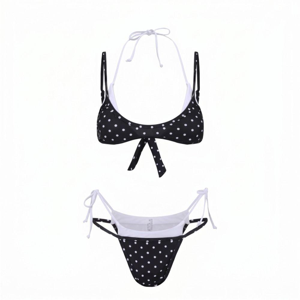 Deep V Ladies' Swimwear Low Waist Women Swimsuits New Halter Bikini Set Vacation