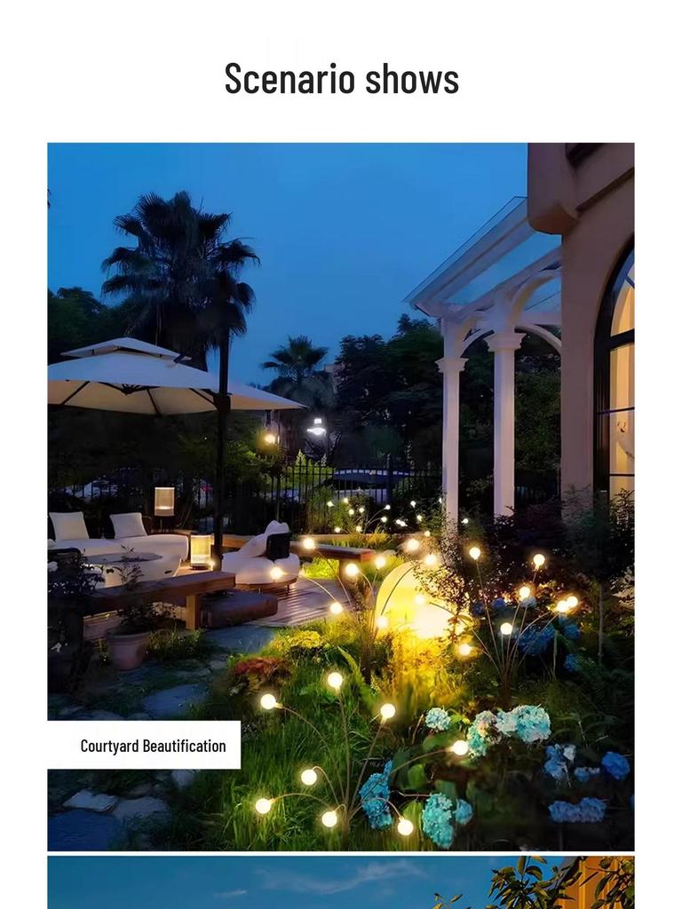 Outdoor Rainproof Solar Firefly Garden Lights