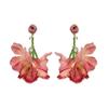 Glass Crystal Flower Dangle Earrings Sweet Petals Stud Earrings Fashion Beach Earrings  Party