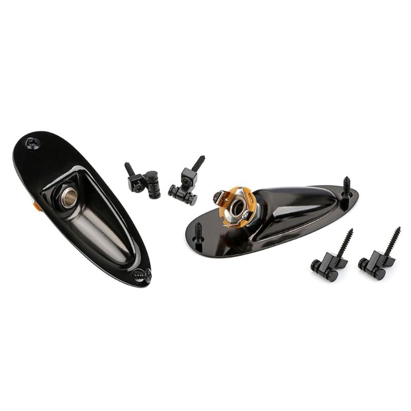 Guitar Pickup Output Jacks Socket Plate with Roller Style Guitar String Retainer