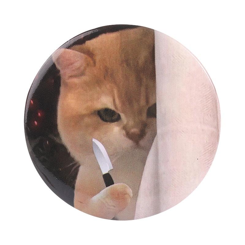 Xiaomi Cartoon Flame Cat Meme Badge Tinplate Soft Button Pin Funny Cute Sunglasses Cat Expressions Brooch Lapel Bag Badge Jewelry Gifts
