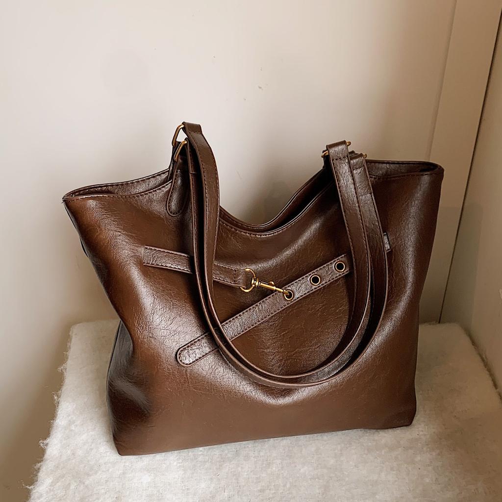 Retro Bag Women'S Large-Capacity Casual Shoulder Shopping Bag Commuter Tote Bag To Work