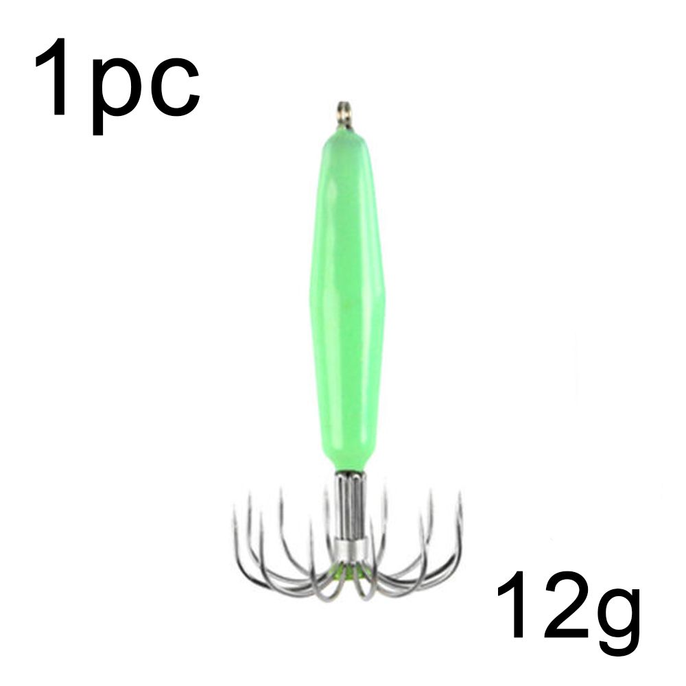 HOT Luminous Jigs Sleeve-fish Squid Hook Fishing Tackle Wood Shrimp Lures Octopus Bait