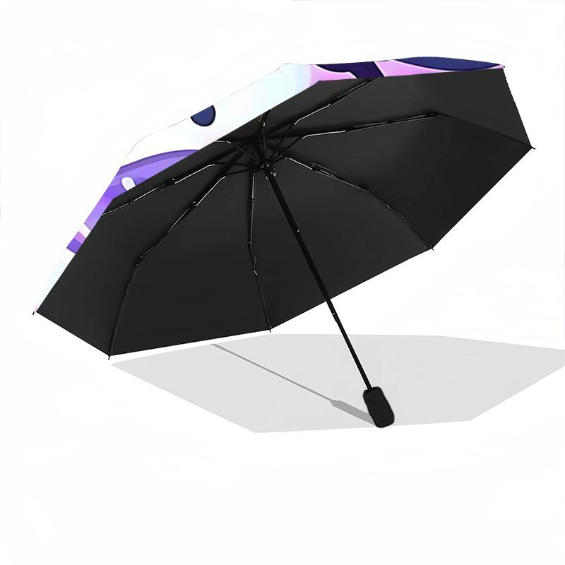 1pc Music-Themed Cute Rabbit Automatic Opening/Closing Umbrella with 3-Fold Design, 8-Bone Iron Frame, Suitable for Fans, Travel, Daily Use, and Gifts
