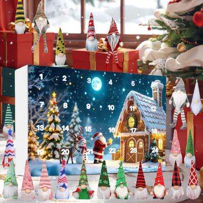 Календарь адвента Yousheng Christmas Gnomes 2025 24-дневный календарь обратного отсчета Зимняя сцена Праздничный декор Коллекционные фигурки Набор гномов для семьи