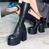 Sexy Thick-soled Thick-heeled Knight Boots, Super-high-heeled Large-size 4-sleeve High Boots.