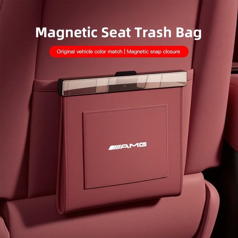 Car Garbage Bin Leather Magnet Closure Design Waterproof Car Trash Bag For Mercedes Benz AMG W203 W204 W205 W209 W210 W211 W212 AX1