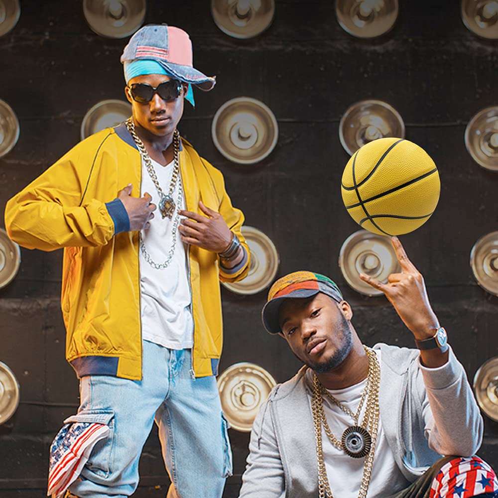 Размер Однотонный Стандартный Подходит для помещений и улицы и 7 5/6/7 Баскетбол, Нескользящий Износостойкий, Использование, Дети, Девочки, Юноши, Взрослые, Желтый,