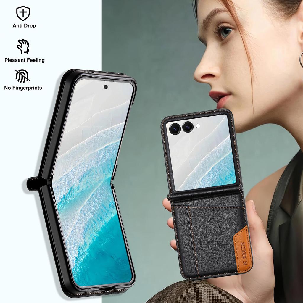 Цветной чехол-кошелек с отделениями для карт для Samsung Galaxy Z Flip 3-7