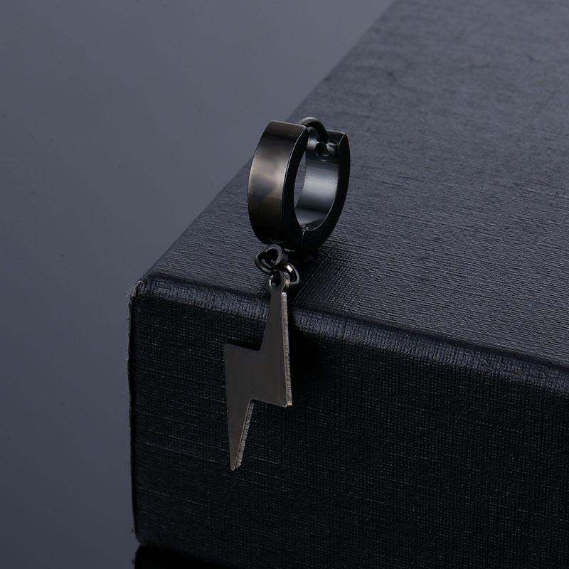 1 шт., унисекс, нержавеющая сталь, панк, мужские, черные, клипсы, геометрические, треугольные, звездные, подвесные, серьги, женские, готические, ювелирные изделия