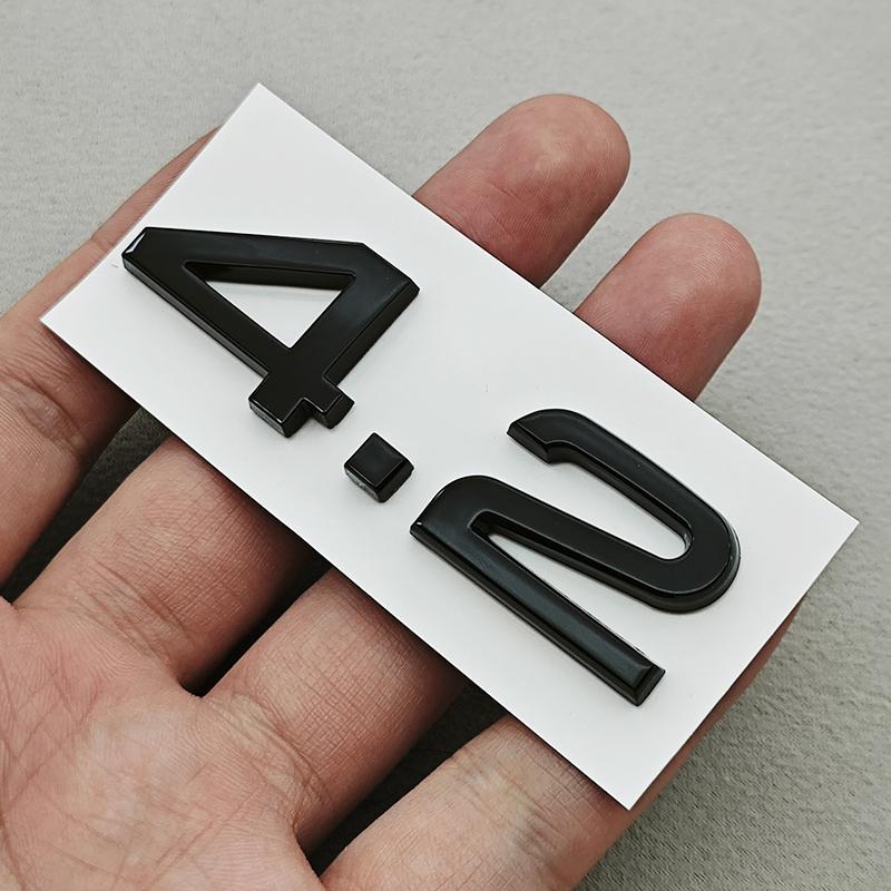 3D ABS Car Logo 1.9 2.0 2.8 3.0 4.2 TDI 3.6 Sticker Trunk Emblem Rear Badge For 6nlbr A3 A4 A5 A6 A7 A8 Q3 Q5 Q7 Q8 Accessroies nlbr6