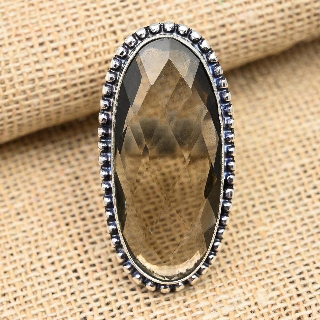 Ювелирные изделия из стерлингового серебра 925 пробы с дымчатым топазом ручной работы для любви