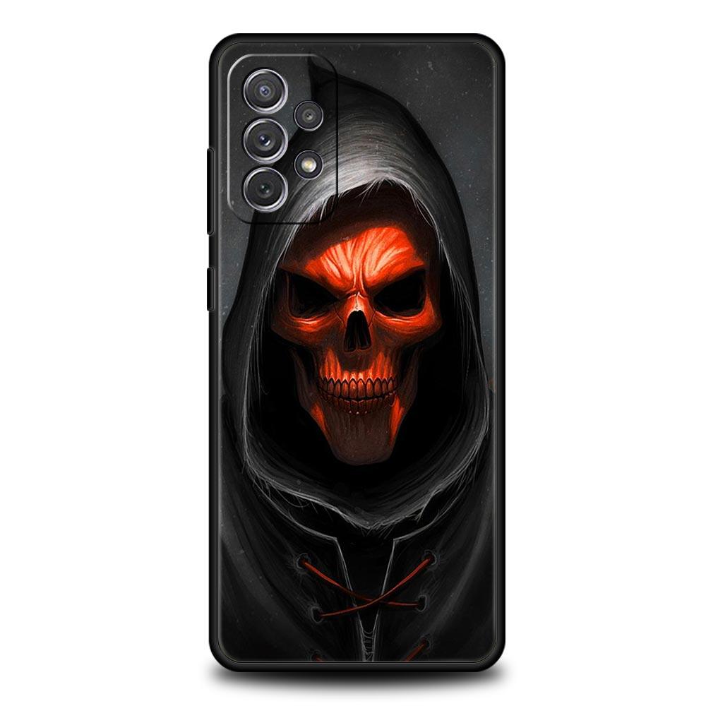 Grim Reaper Skull Skeleton Phone Case for Samsung Galaxy A51 A71 A21S A12 A11 A31 A52 A41 A32 A23 A33 A53 A73 A03S A13 5G Cover