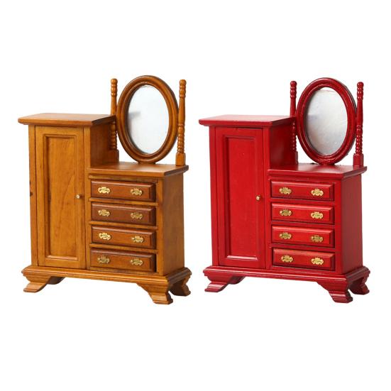 Мини-комод для кукольного домика, винтажный миниатюрный комод с ящиками, мини-мебель, туалетный столик для куклы