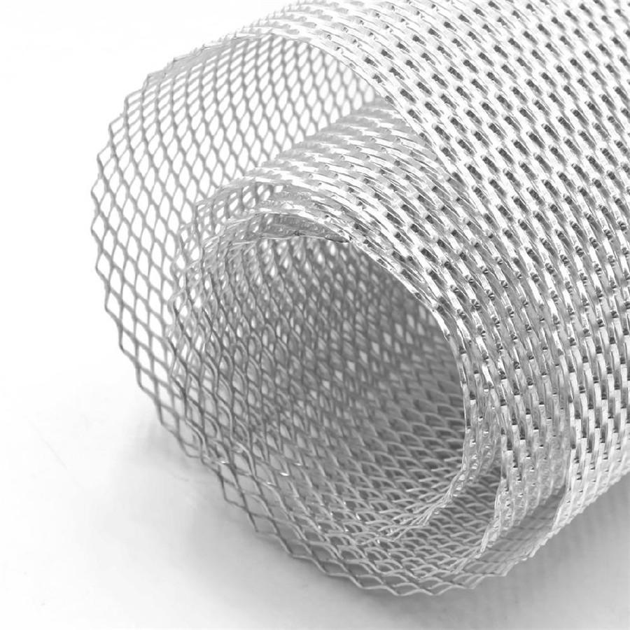 Сетка 8 мм * 16 мм для решетки автомобиля 40 дюймов x 13 дюймов, алюминиевая в стиле серебряного ромба