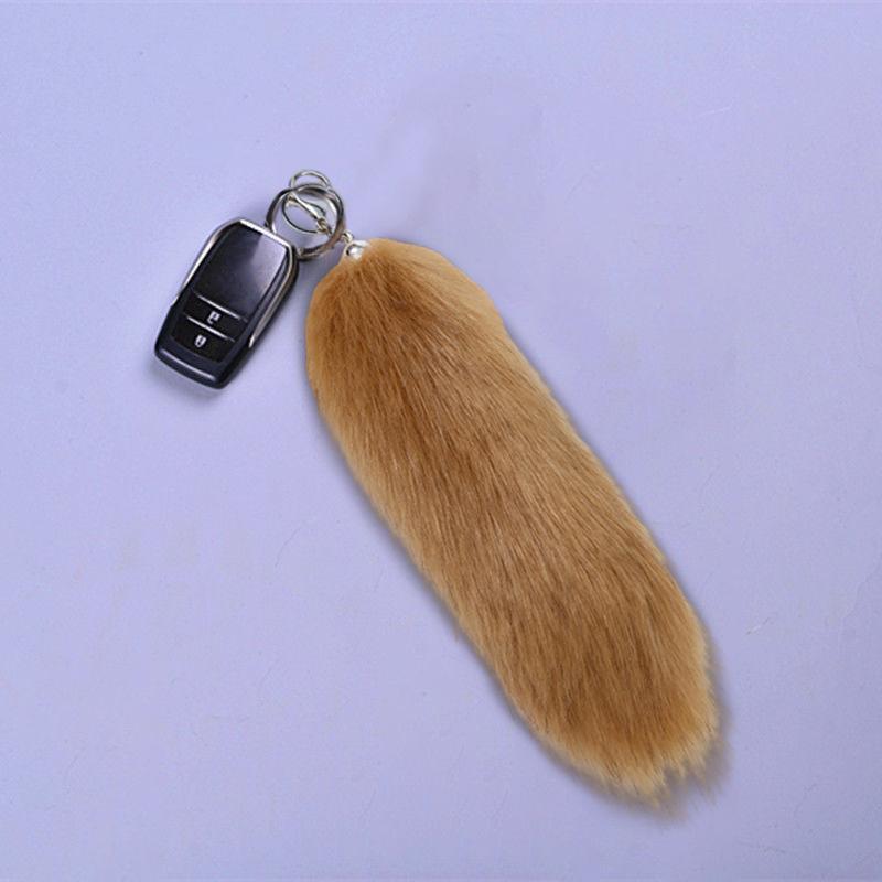 Women Girls Simulated Fox Tail Pendant Multiple Colors Decorative Keychain Furry Artificial Fur Fashion Gift Accessories