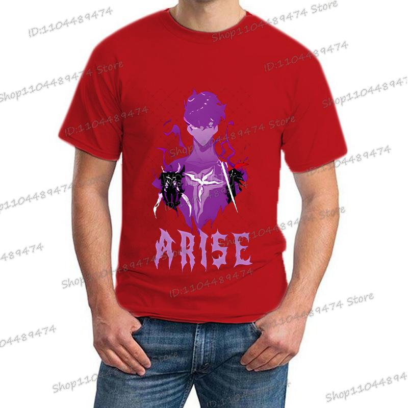 Аниме Футболка Solo Leveling Arise Мужская Женская Короткий Рукав Мультяшная Хип-Хоп Футболка Комикс Сон Джин-У Y2K Харадзюку Мода Топы