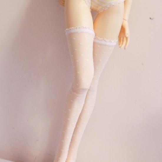 HAMRETHYPPZ 14 16 13 BJD Кукла на шаровых шарнирах Платье, Костюм для куклы, Наряд горничной для куклы, Нарядное платье для BJD-куклы, Черные чулки, Сексуальные чулки, Белый