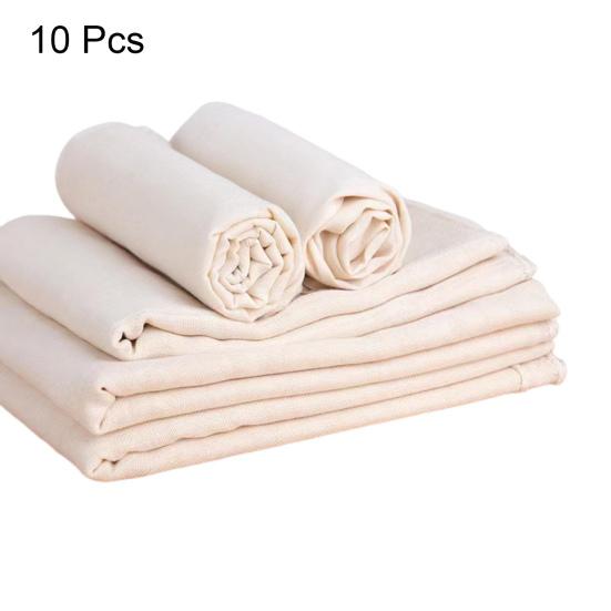 10Pcs Cotton Tofu Cloth Hemmed Square Cheese Cloth Reusable Fine Mesh Food Strainer Cloth Unbleached