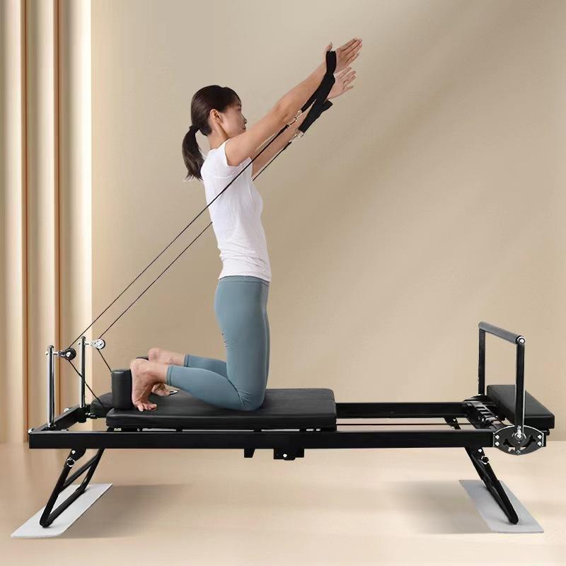 Pilates Reformer Core Bed - Foldable Metal Frame Machine for Yoga Exercise & Home Core Training