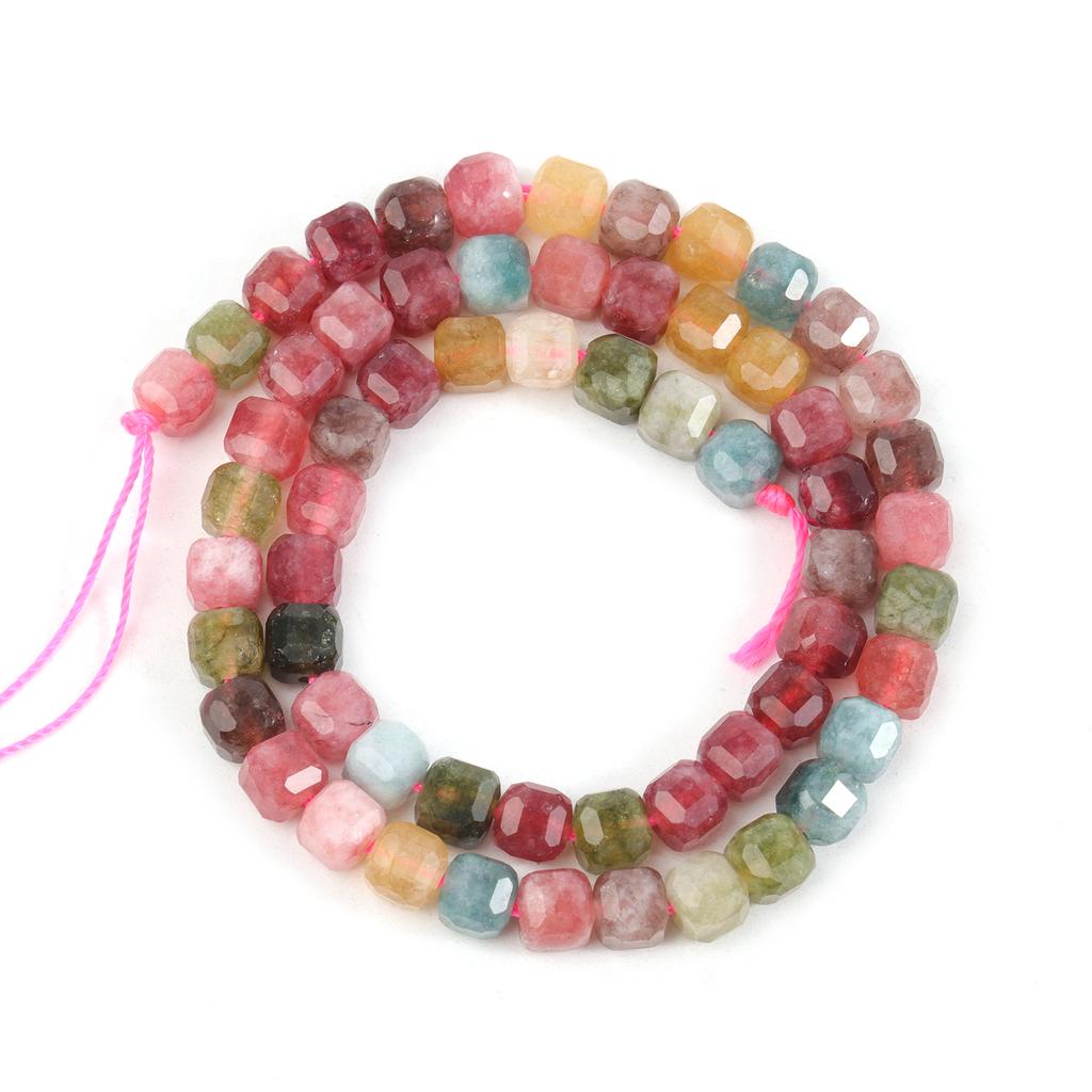 Граненый натуральный турмалин 5 мм квадратные кубические бусины для изготовления ювелирных изделий своими руками браслет ожерелье бисер аксессуары