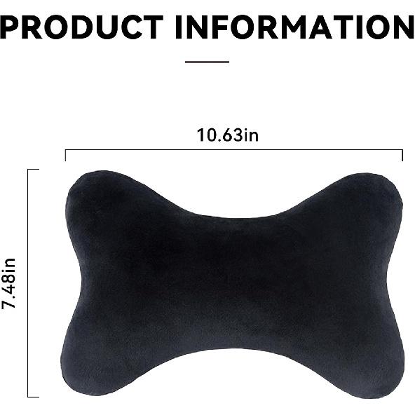 Car Headrest Pillow, Soft Comfortable Memory Foam Automotive Neck Pillow Cushion For Neck Pain Pressure Relief, Universal Fit (Black)